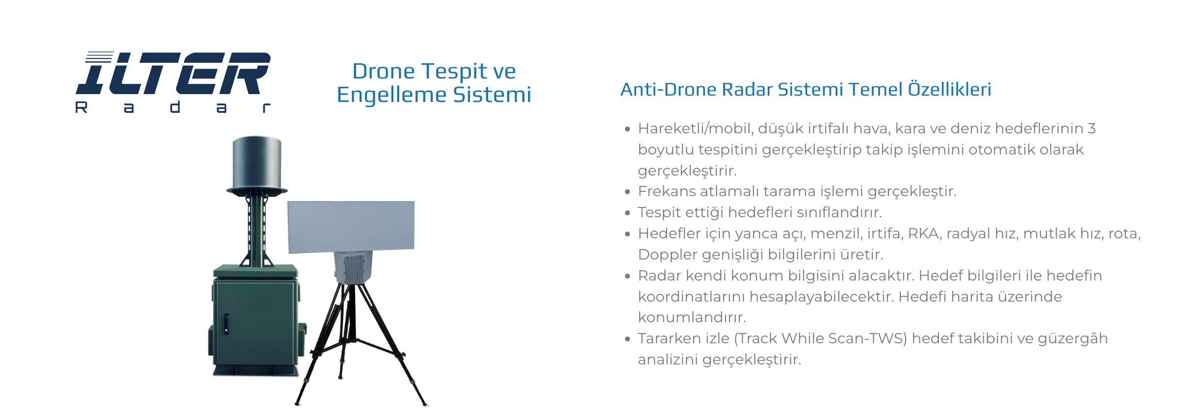 İlter Drone Tespit ve Engelleme Sistemi